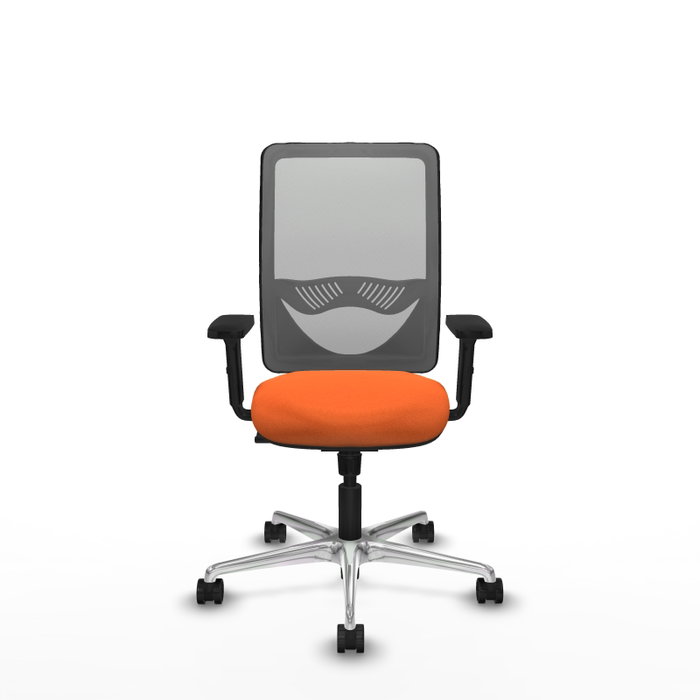 PIQUERAS Y CRESPO Silla de oficina Zulema con mecanismo Sincro, Tela Naranja y Malla Gris