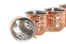 DKD Home Decor Tazas Cobrizo Inox Set de 4 Piezas 5 x 6 x 12 cm
