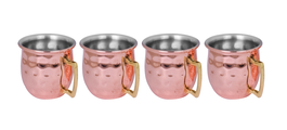 DKD Home Decor Tazas Cobrizo Inox Set de 4 Piezas 5 x 6 x 12 cm