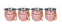 DKD Home Decor Tazas Cobrizo Inox Set de 4 Piezas 5 x 6 x 12 cm