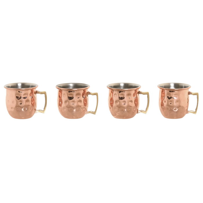 DKD Home Decor Set de 4 Chupitos de Acero Inoxidable Cobrizo 60ml DKD Home Decor Set de 4 Chupitos de Acero Inoxidable Cobrizo 60ml