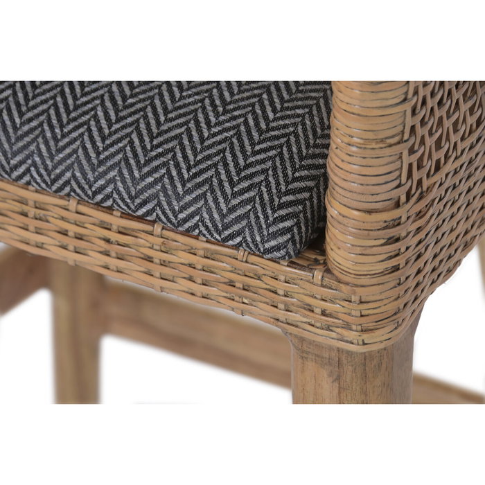 DKD Home Decor Taburete Mindi Ratan Gris DKD Home Decor Taburete Mindi Ratan Gris