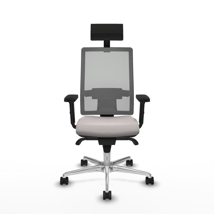 PIQUERAS Y CRESPO Silla de oficina Horna con mecanismo Sincro, Blanco y Gris PIQUERAS Y CRESPO Silla de oficina Horna con mecanismo Sincro, Blanco y Gris