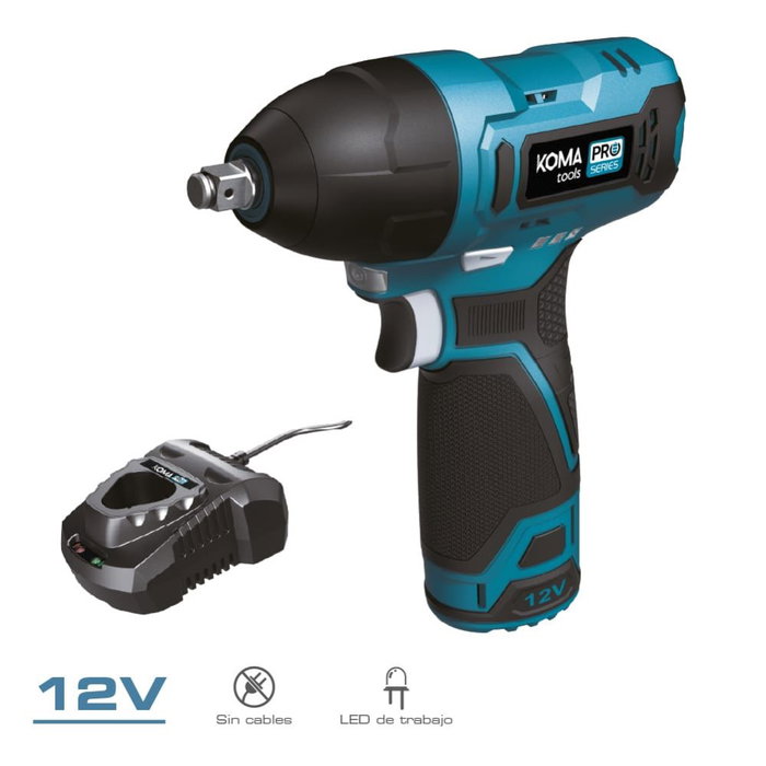 Koma Tools 12v-im-k Kit Llave de Impacto 12V Pro Series, Maletín, Batería 2.0Ah, Cargador 50W, USB-C, 120Nm, 2700RPM, Portallaves 3/8 Koma Tools 12v-im-k Kit Llave de Impacto 12V Pro Series, Maletín, Batería 2.0Ah, Cargador 50W, USB-C, 120Nm, 2700RPM, Portallaves 3/8