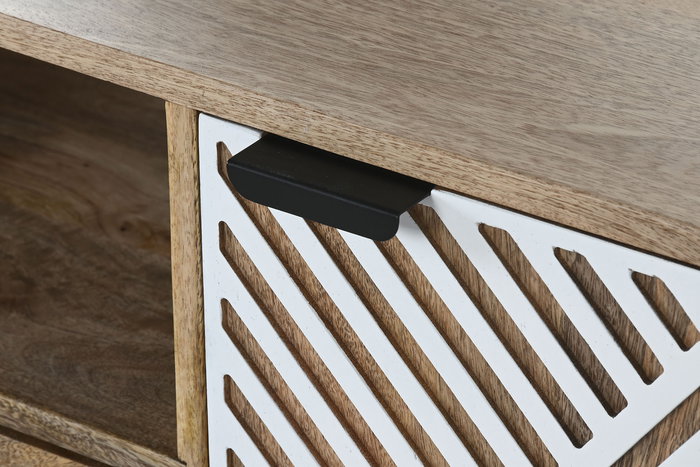 DKD Home Decor Mueble TV Blanco Natural Mango 160 x 41 x 55 cm