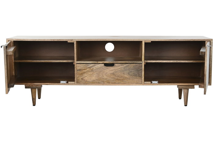 DKD Home Decor Mueble TV Blanco Natural Mango 160 x 41 x 55 cm