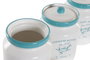 DKD Home Decor Set de 3 Botes de Dolomite Coffee Blanco