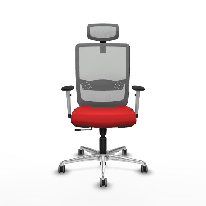 PIQUERAS Y CRESPO Silla de oficina Haches Sincro/Traslack Rojo y Gris