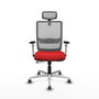 PIQUERAS Y CRESPO Silla de oficina Haches Sincro/Traslack Rojo y Gris