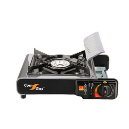 Com Gas Cocina Portátil de Gas Compacta 2.2 kW para Cartuchos de Gas 227g - Cocina de Camping Exterior con Parrilla y Maletín
