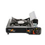 Com Gas Cocina Portátil de Gas Compacta 2.2 kW para Cartuchos de Gas 227g - Cocina de Camping Exterior con Parrilla y Maletín