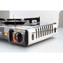 Com Gas Cocina de Gas Portátil Compacta para Cartuchos 227 g, 2.2 kW, con Parrilla Fija y Maletín, Acero Inoxidable, Norma EN 17476