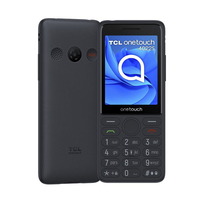 TCL One Touch 4022S Teléfono para Personas Mayores, Botón SOS, Pantalla 2.8", Teclado Grande, Linterna, Dual SIM, 2G, Gris Dark Night Grey
