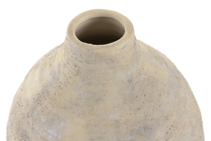 DKD Home Decor Jarrón de Gres Beige con Acabado Desgastado