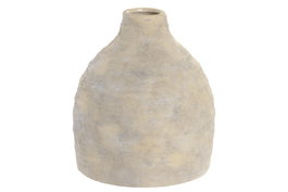 DKD Home Decor Jarrón de Gres Beige con Acabado Desgastado