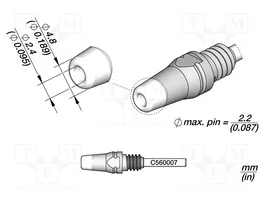 JBC TOOLS Pico para máquinas de desoldar 4,8x2,4mm