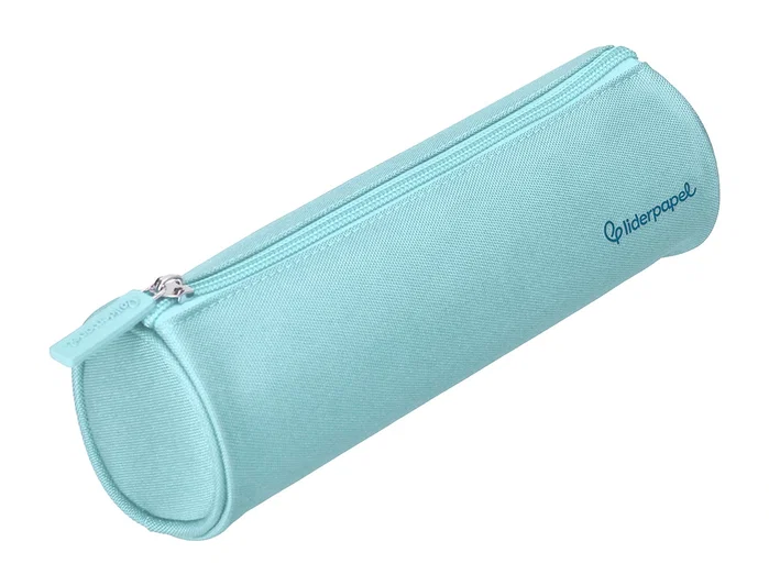 Liderpapel Estuche portatodo Classic cilíndrico ancho azul celeste