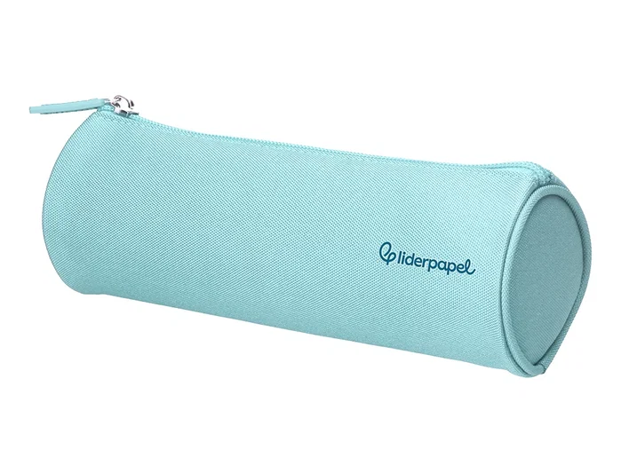 Liderpapel Estuche portatodo Classic cilíndrico ancho azul celeste