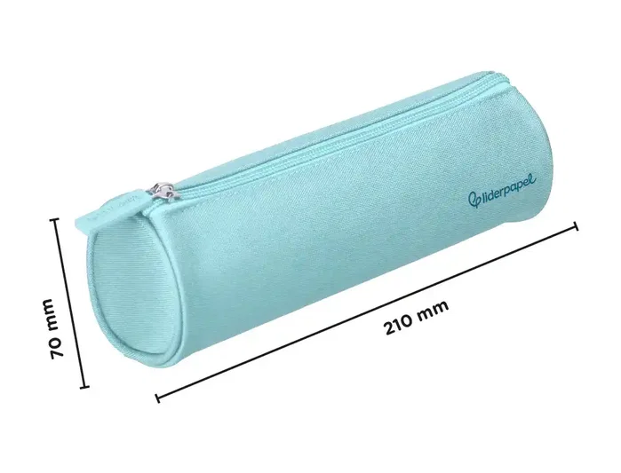 Liderpapel Estuche portatodo Classic cilíndrico ancho azul celeste