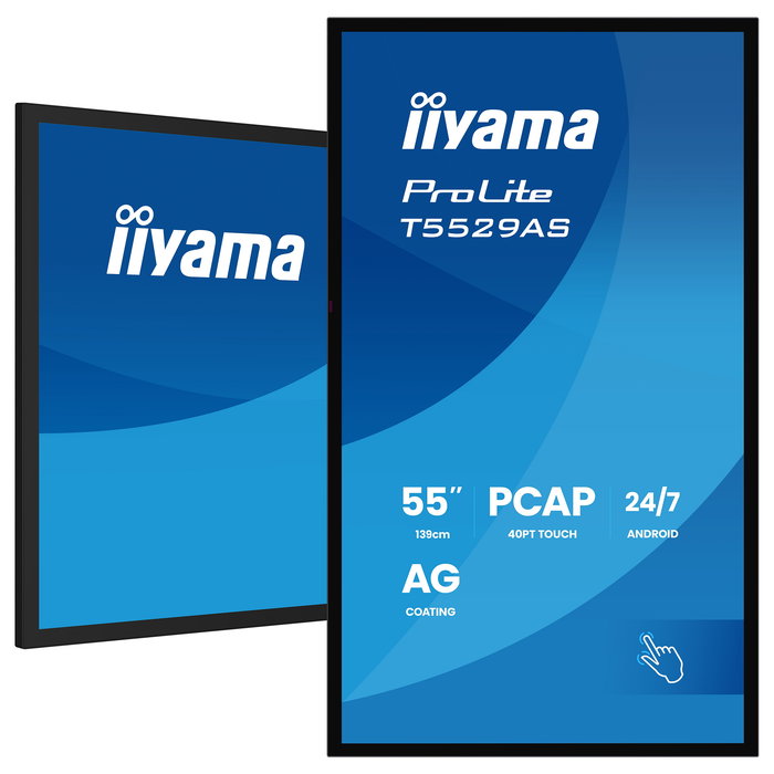 Iiyama Pantalla Táctil PCAP DS T5529AS 55 Pulgadas 139 cm 4K UHD 3840x2160, 2x HDMI, USB, USB-C, 24/7