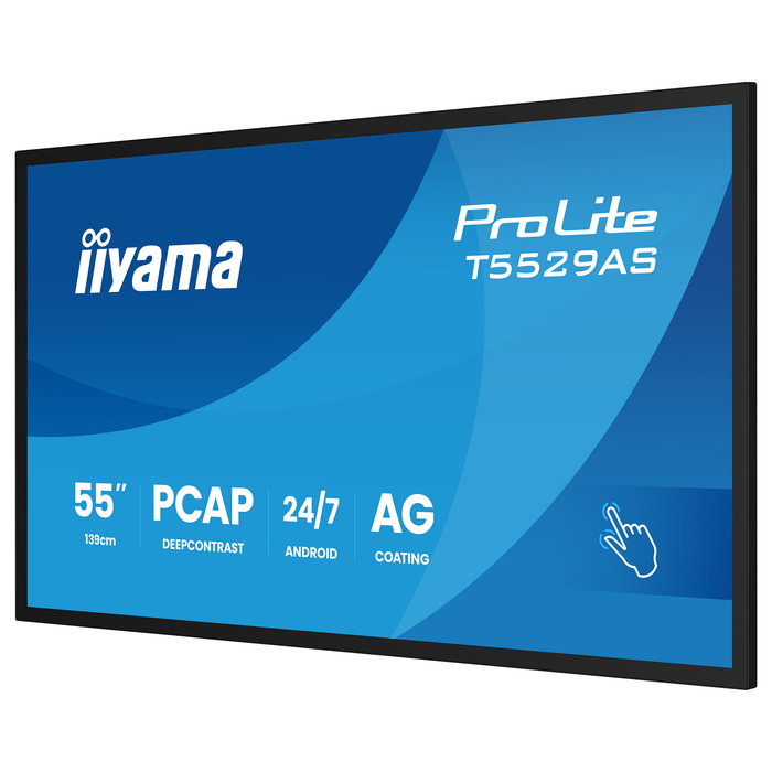 Iiyama Pantalla Táctil PCAP DS T5529AS 55 Pulgadas 139 cm 4K UHD 3840x2160, 2x HDMI, USB, USB-C, 24/7