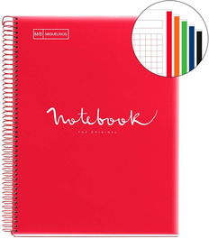 Bloc Miquelrius Emotions Notebook 5 Micro.Tapa Pp A5 120H 90G Horizontal Rojo (Set de 5)