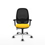 PIQUERAS Y CRESPO Silla de oficina Cilanco con mecanismo Sincro/Traslack, Amarillo y Negro