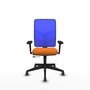 PIQUERAS Y CRESPO Silla de oficina Motilla con mecanismo Sincro/Traslack, Naranja y Azul