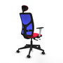 PIQUERAS Y CRESPO Silla de oficina Motilla con mecanismo Sincro/Traslack Rojo/Azul