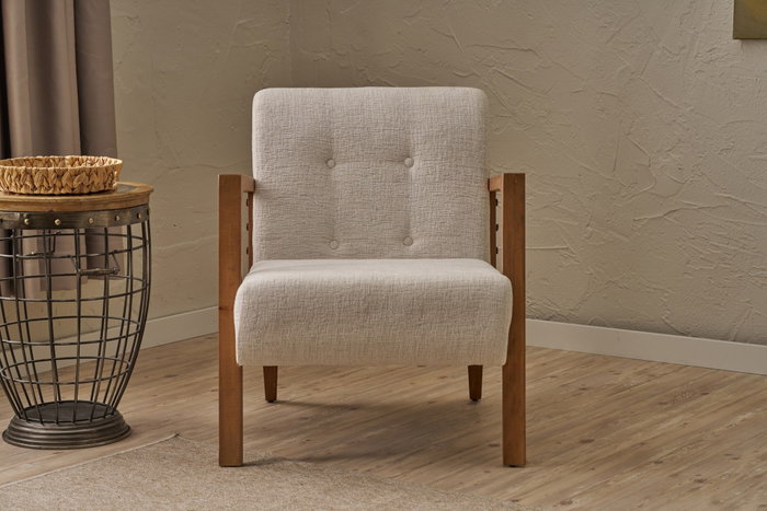 Atelier Del Sofa Sillón Orejero Cream v2, Chenilla, Ancho 69 cm x Alto 80 cm x Profundo 83 cm, Estructura Madera Haya, Cómodo, Elegante