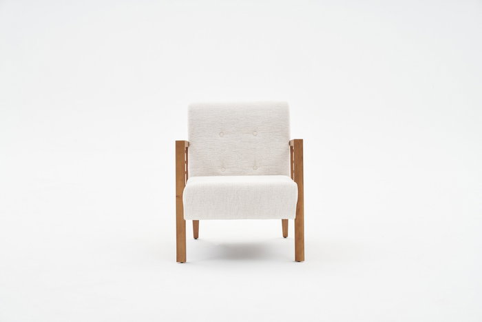 Atelier Del Sofa Sillón Orejero Cream v2, Chenilla, Ancho 69 cm x Alto 80 cm x Profundo 83 cm, Estructura Madera Haya, Cómodo, Elegante