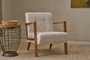 Atelier Del Sofa Sillón Orejero Cream v2, Chenilla, Ancho 69 cm x Alto 80 cm x Profundo 83 cm, Estructura Madera Haya, Cómodo, Elegante