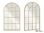 Giftdecor Espejo Ventanal Curvado Oro 120 x 70 cm