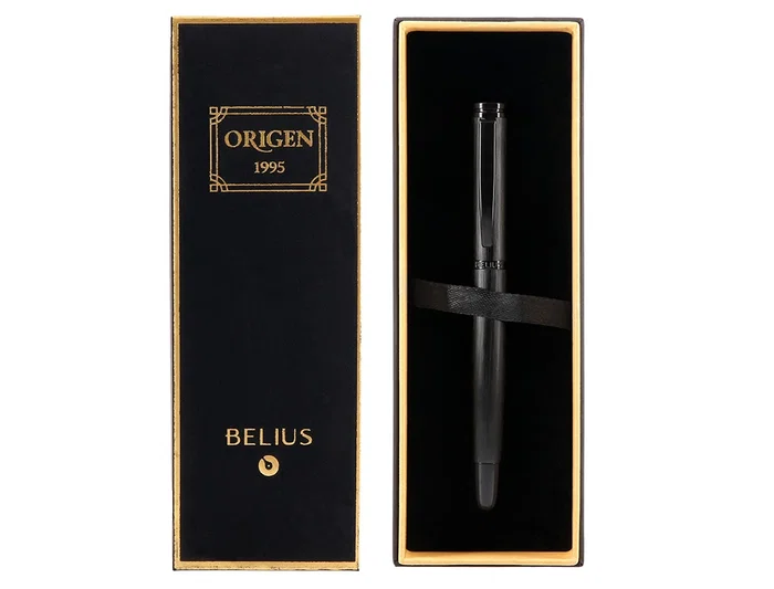 Belius Origen 1995 Roller Aluminio Textura Cepillada Color Negro Tinta Negra 0.7 mm Caja Diseño