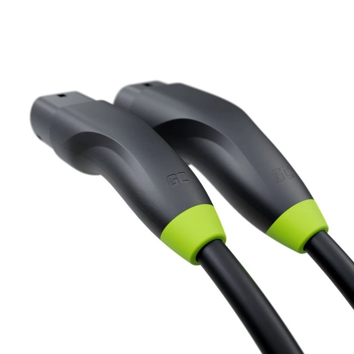 Green Cell Cable de Carga EV GC Snap Type 2 de 11kW, 5m para Tesla, VW ID.4, Kia EV6, Hyundai IONIQ 5, Ford Mach-E