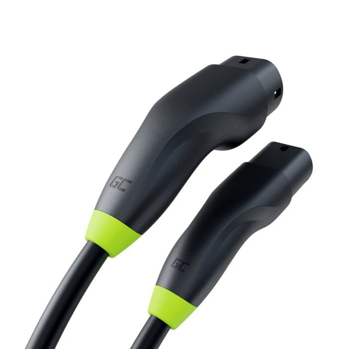 Green Cell Cable de Carga EV GC Snap Type 2 de 11kW, 5m para Tesla, VW ID.4, Kia EV6, Hyundai IONIQ 5, Ford Mach-E