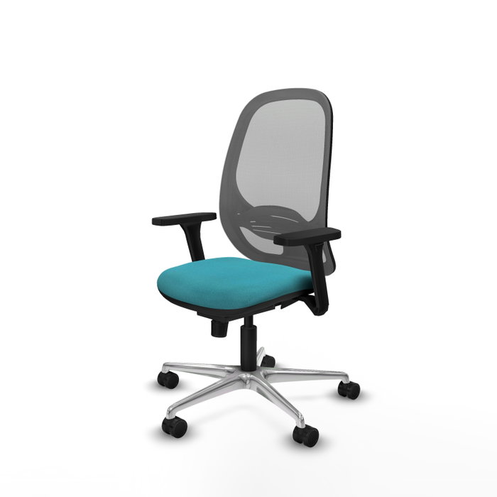 PIQUERAS Y CRESPO Silla de oficina Cilanco con mecanismo Sincro, Turquesa y Gris