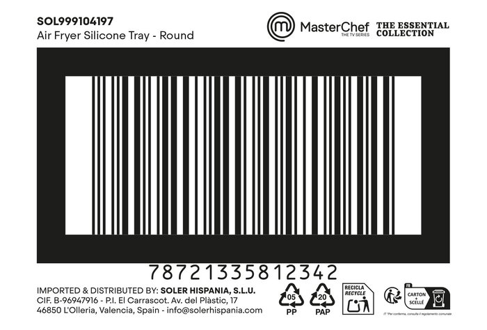 Inde Molde Redondo de Silicona para Freidora de Aire, 19.7 cm x 2.6 cm x 19.7 cm (12 Unidades)