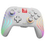 PDP Controller Afterglow Wave Inalámbrico para Nintendo Switch/Nintendo Switch OLED - Joystick Analógico, Retroiluminación LED Multicolor, 40h Batería, Blanco
