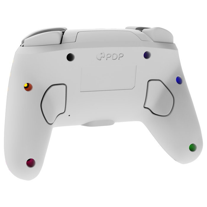 PDP Controller Afterglow Wave Inalámbrico para Nintendo Switch/Nintendo Switch OLED - Joystick Analógico, Retroiluminación LED Multicolor, 40h Batería, Blanco