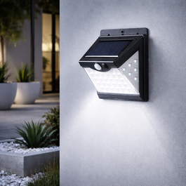 Aplique de Pared LED Solar con Sensor PIR IP65 Blanco Frío 6000ºK