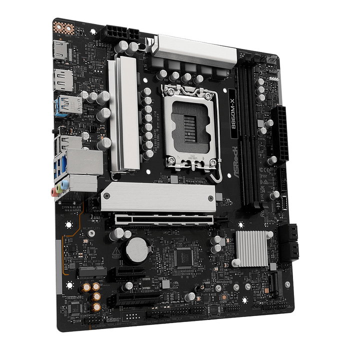 ASRock B860M-X (B860) Placa Base mATX - Intel LGA 1851 para Core Ultra Serie 2, DDR5 (128 GB, 9066 MHz), 2.5GbE, Realtek ALC897, M.2, SATA III, HDMI, DisplayPort ASRock B860M-X (B860) Placa Base mATX - Intel LGA 1851 para Core Ultra Serie 2, DDR5 (128 GB, 9066 MHz), 2.5GbE, Realtek ALC897, M.2, SATA III, HDMI, DisplayPort