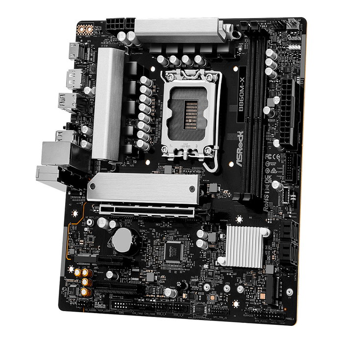 ASRock B860M-X (B860) Placa Base mATX - Intel LGA 1851 para Core Ultra Serie 2, DDR5 (128 GB, 9066 MHz), 2.5GbE, Realtek ALC897, M.2, SATA III, HDMI, DisplayPort ASRock B860M-X (B860) Placa Base mATX - Intel LGA 1851 para Core Ultra Serie 2, DDR5 (128 GB, 9066 MHz), 2.5GbE, Realtek ALC897, M.2, SATA III, HDMI, DisplayPort