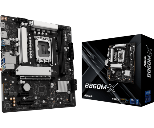 ASRock Placa Base B860M-X para Intel Core Ultra (Series 2), Socket LGA 1851, Chipset Intel B860, DDR5, M.2, SATA III, 2.5Gb Ethernet, Micro ATX ASRock Placa Base B860M-X para Intel Core Ultra (Series 2), Socket LGA 1851, Chipset Intel B860, DDR5, M.2, SATA III, 2.5Gb Ethernet, Micro ATX