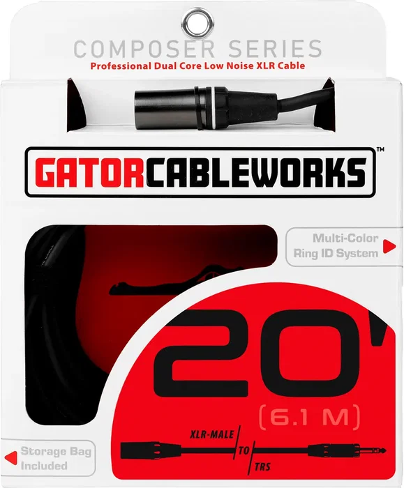 CABLEWORKS Cable micrófono XLR macho/jack - 6 m