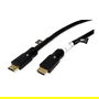 ROLINE Cable HDMI Ultra HD 4K Activo de 20 m Negro, Alta Velocidad 18 Gbps, 4K/60Hz, HDR, Ethernet, Compatible con Serie UHDMI
