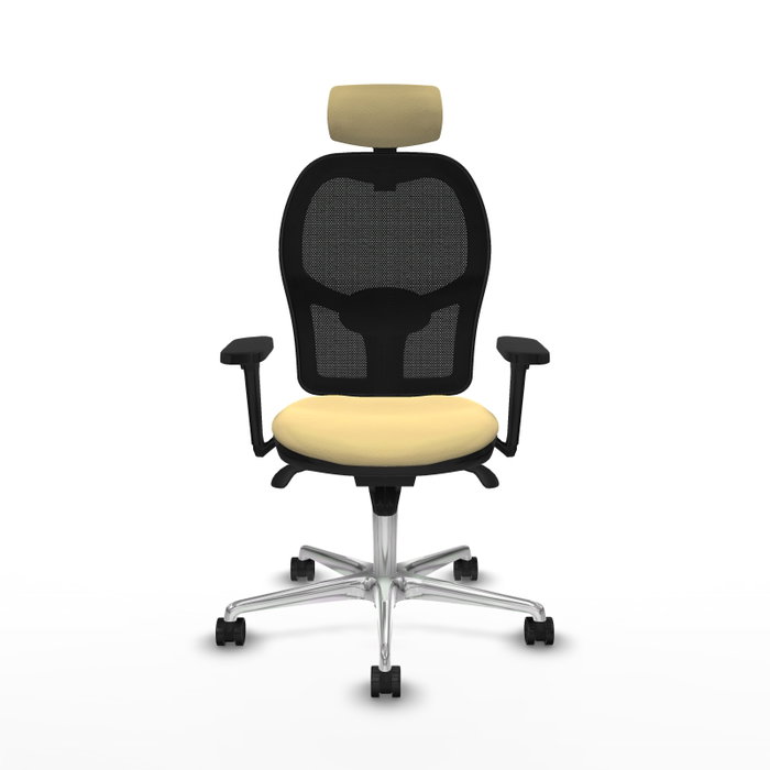 PIQUERAS Y CRESPO Silla de oficina Jorquera con mecanismo Sincro Crema y Negro PIQUERAS Y CRESPO Silla de oficina Jorquera con mecanismo Sincro Crema y Negro