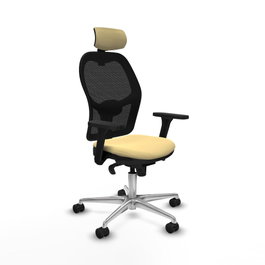 PIQUERAS Y CRESPO Silla de oficina Jorquera con mecanismo Sincro Crema y Negro