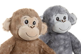 DKD Home Decor Peluche Mono Gris Marron Poliester 28 x 46 x 35 cm (6 Unidades)
