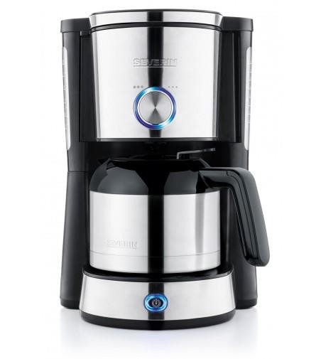 Severin KA 4845 Cafetera con jarra térmica de acero inoxidable, 1000W, 8 tazas, apagado automático Filtro basculante